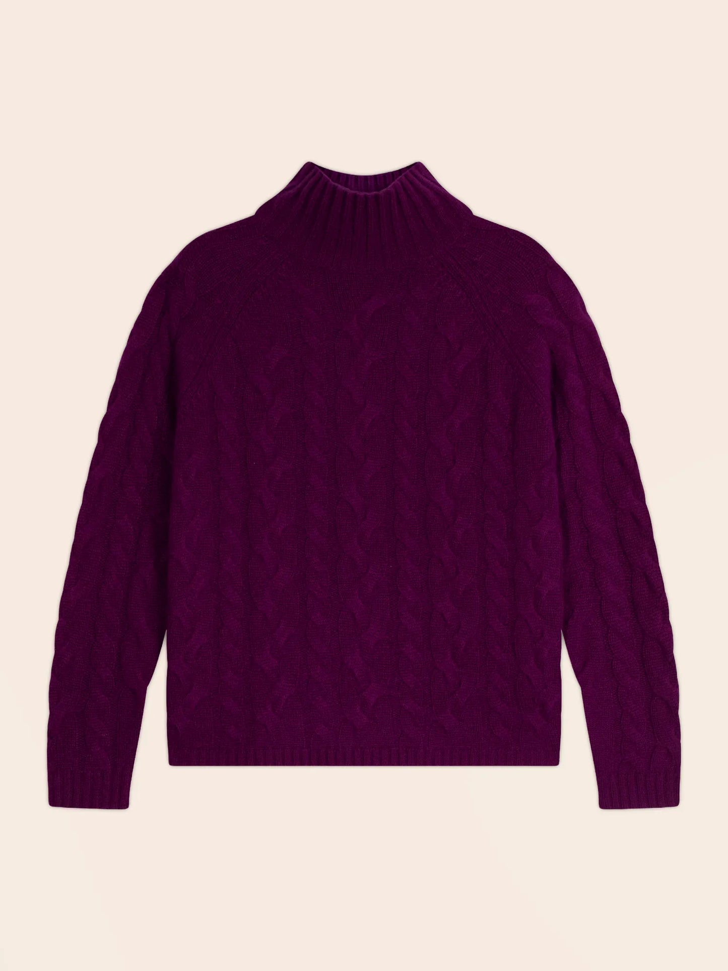 MAIREAD pullover stehkragen 6-fädig pflaume
