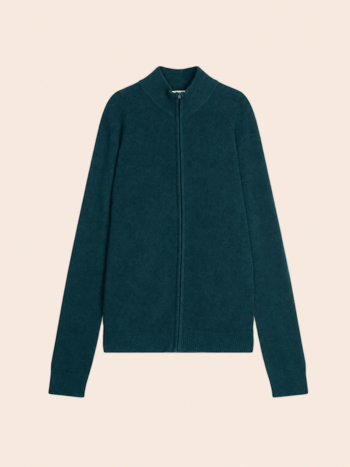 LEO vest zipped col cuffed beanie 4 ply teal green