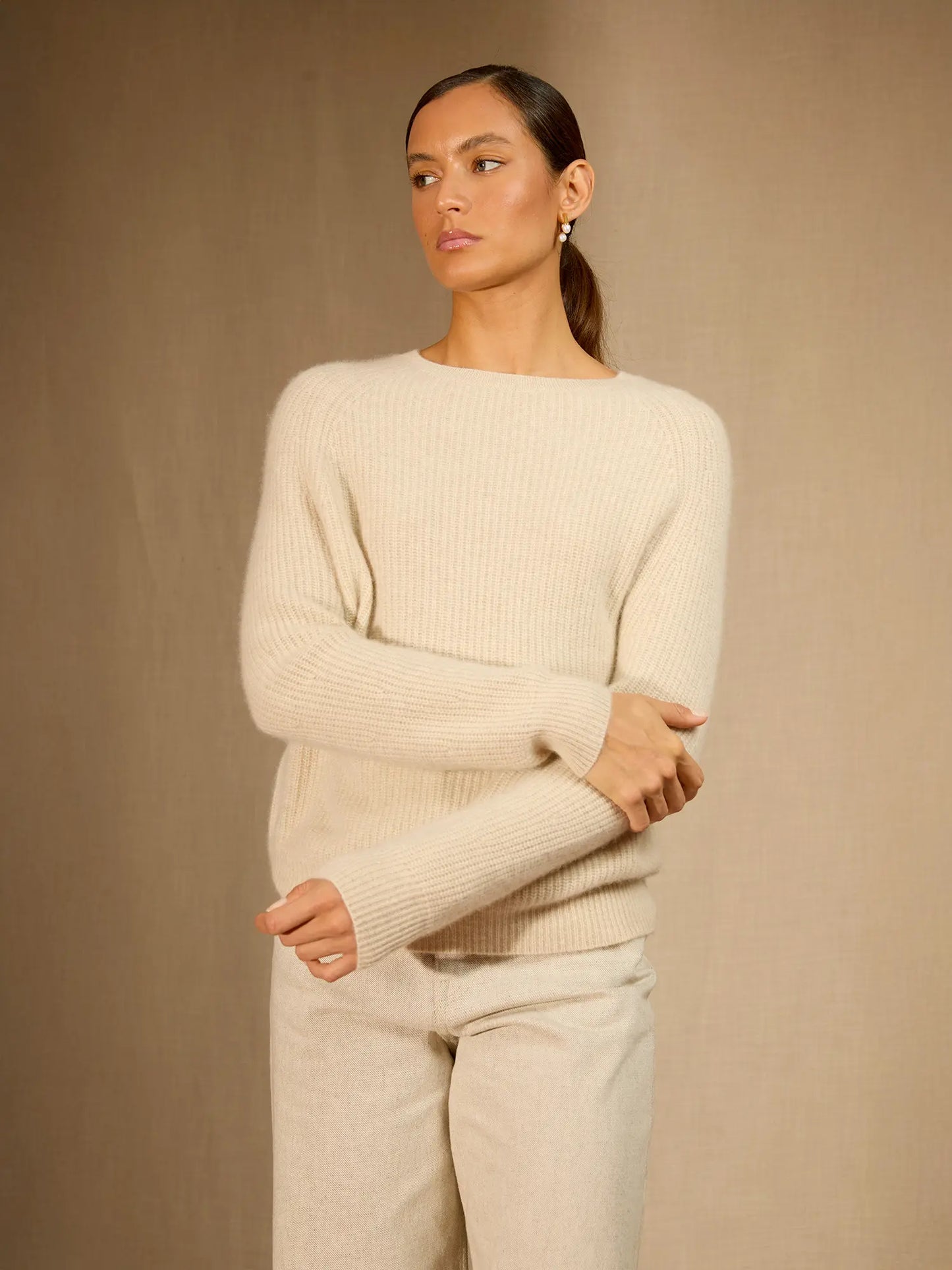 OCEANE sweater crew neck 4 ply oat
