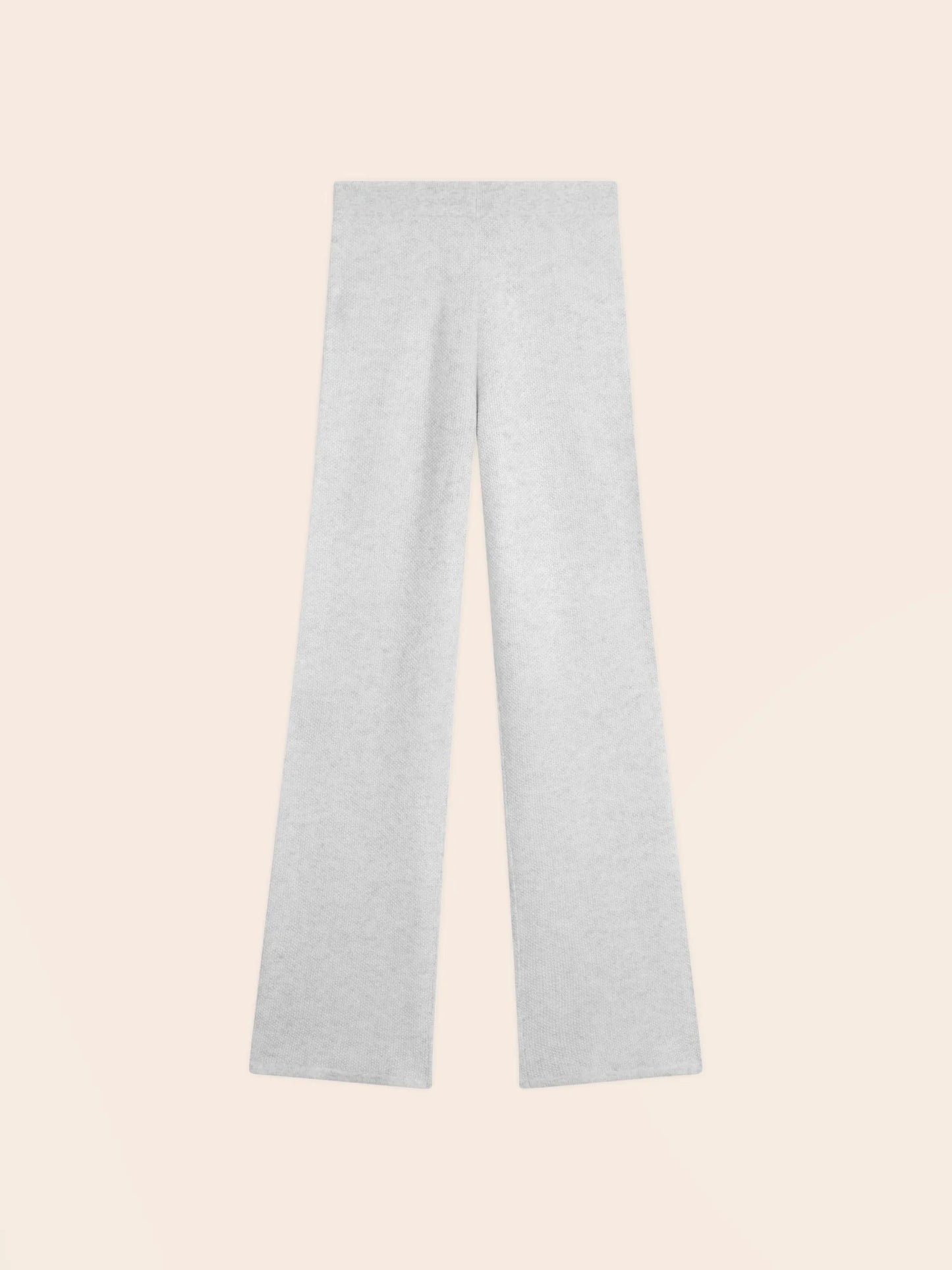 AGNES pantalon large 4 fils gris perle chiné