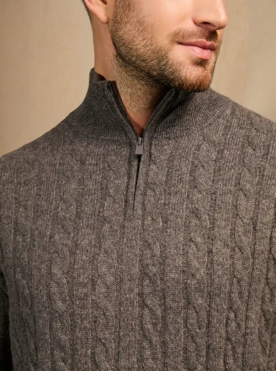 ELVIS sweater cuffed beanie 4 ply heather charcoal