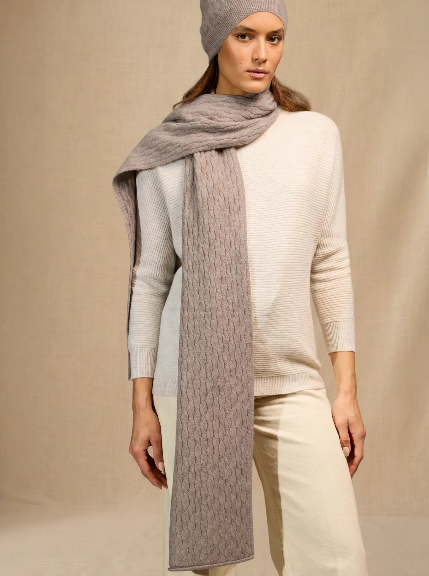 PAULA schal taupe hell meliert