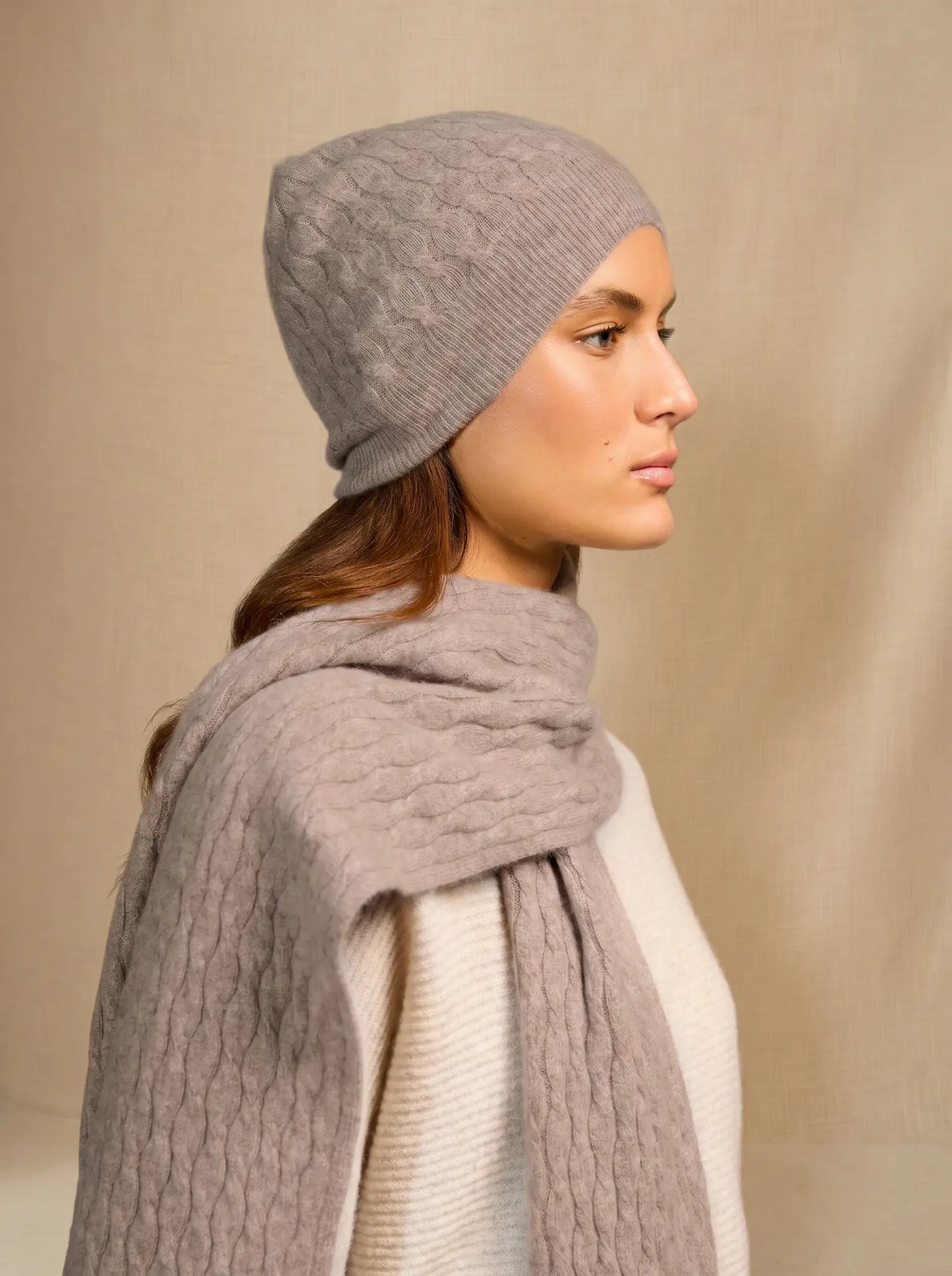 PAULA schal taupe hell meliert