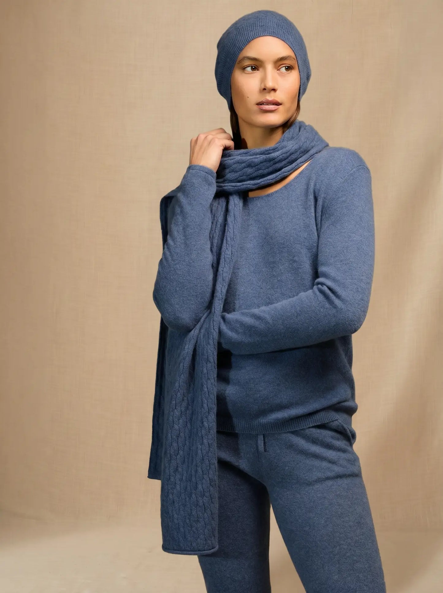 PAULA schal blau denim