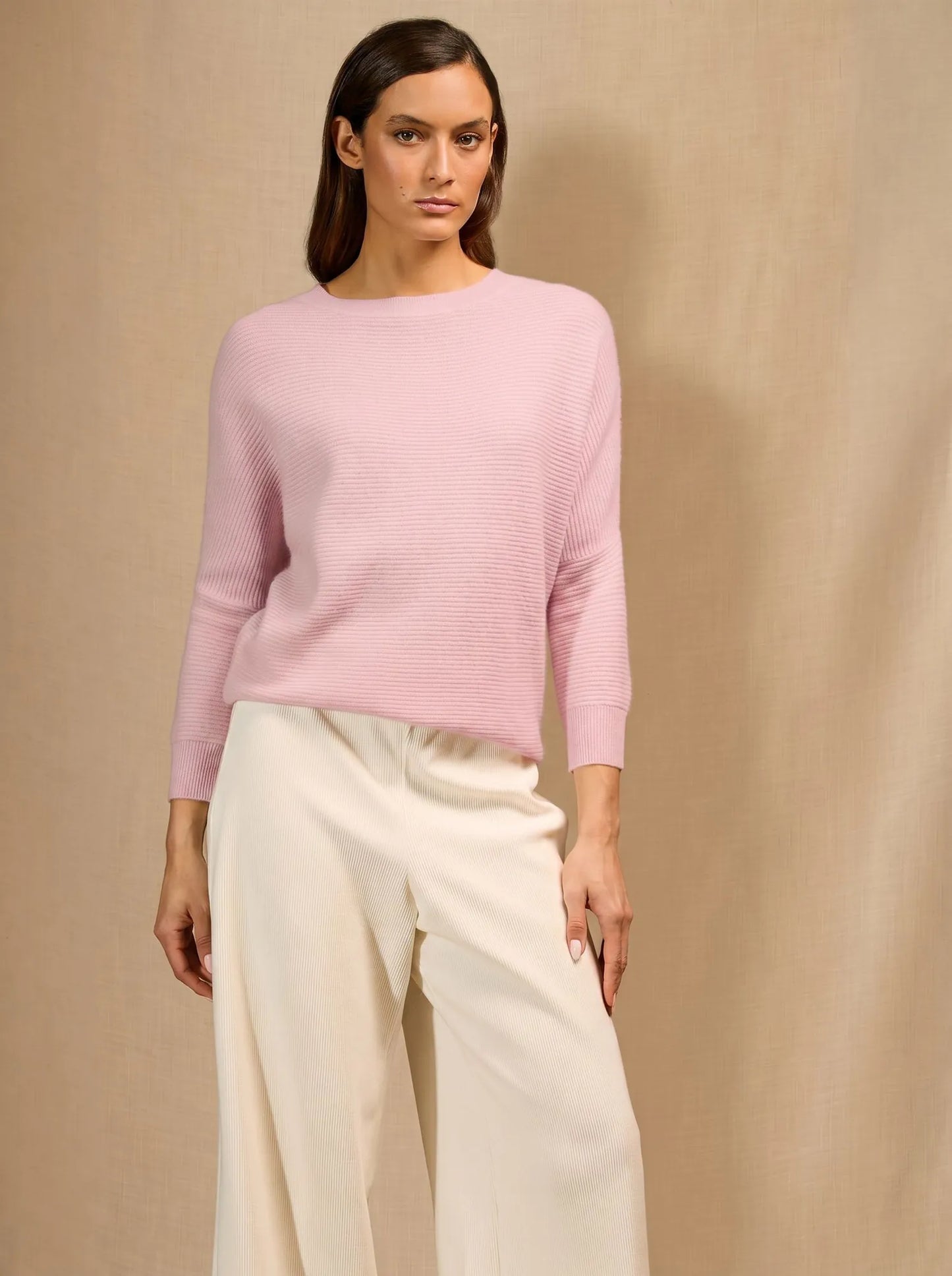 LIV pullover rundhalsausschnitt poudre