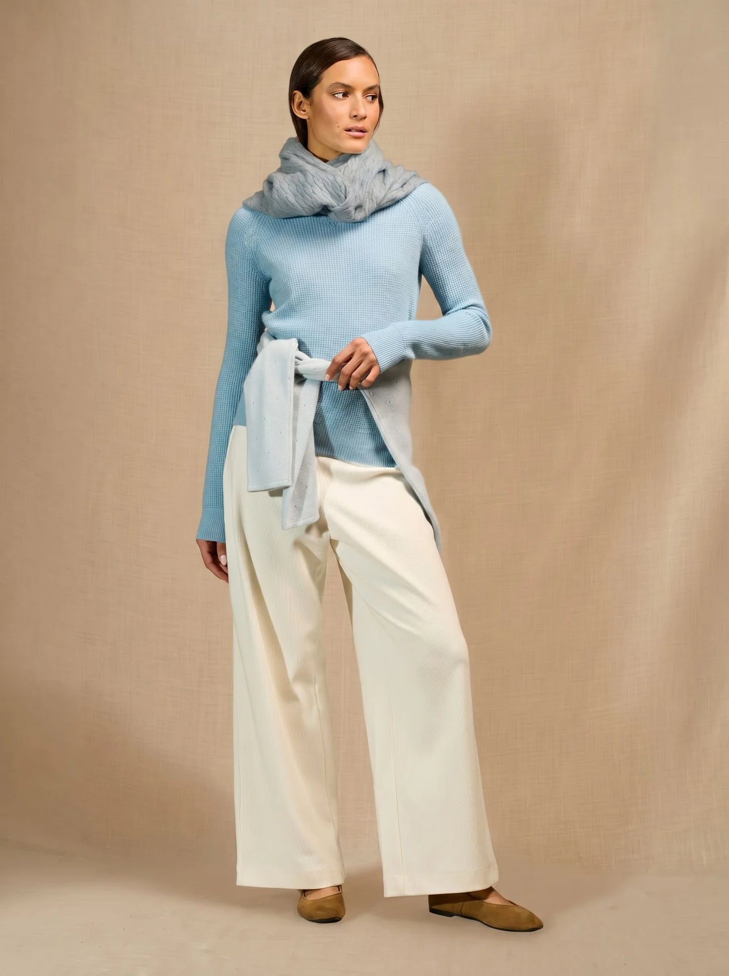 SILVEN neck warmer light heather blue