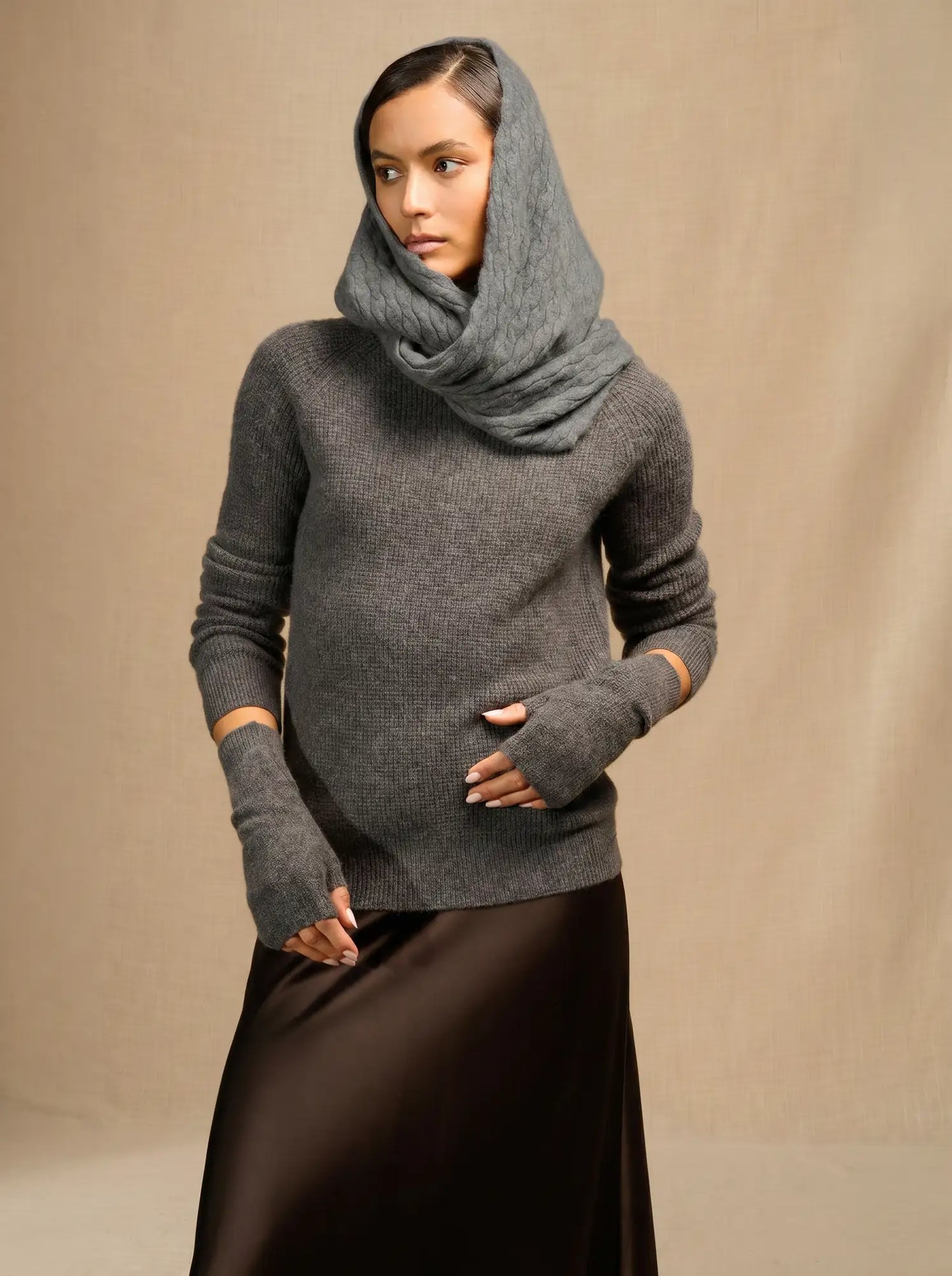 SILVEN neck warmer heather flannel