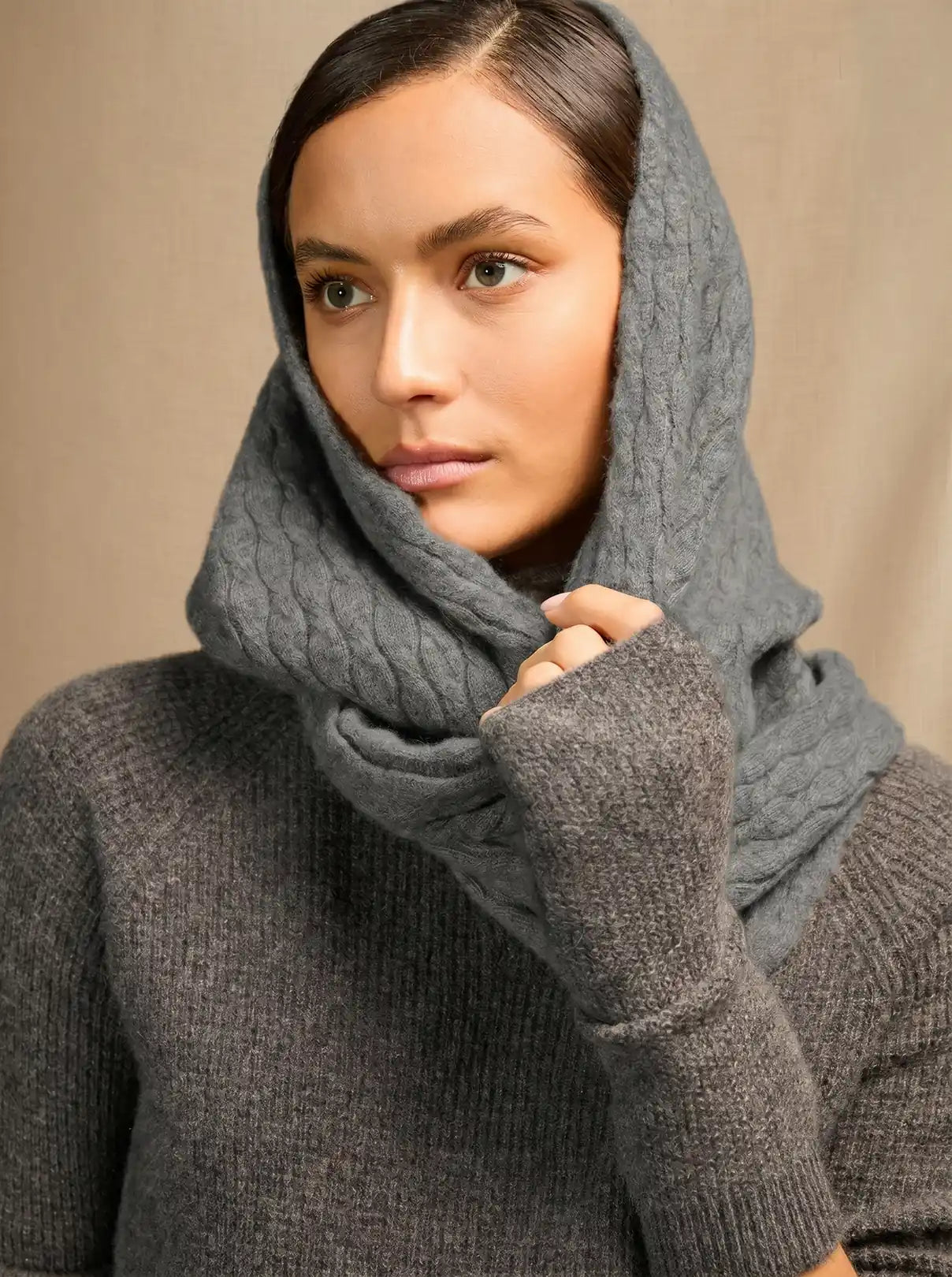 SILVEN neck warmer heather flannel