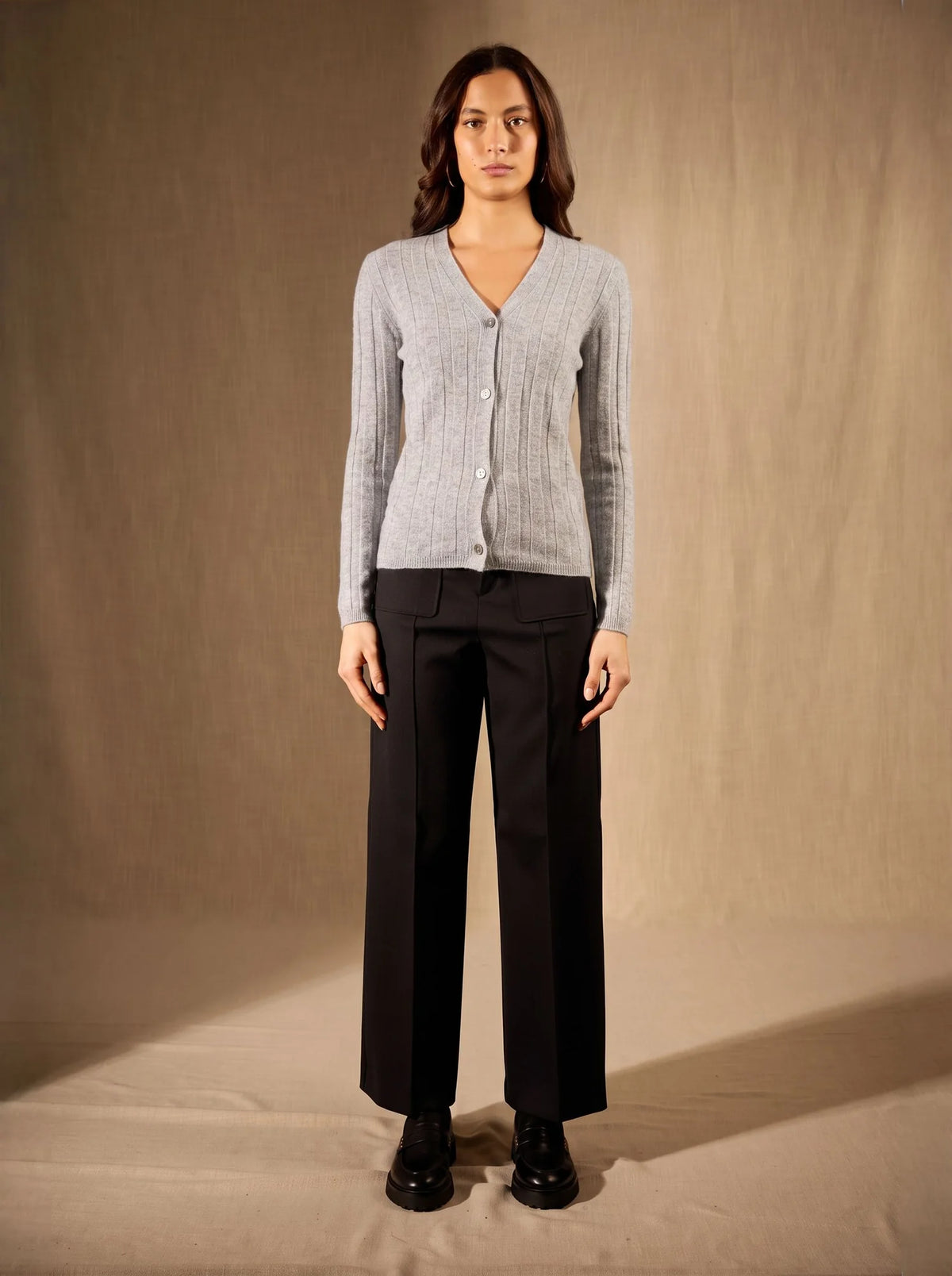 AURORA Cardigan Col V Nuage Chiné