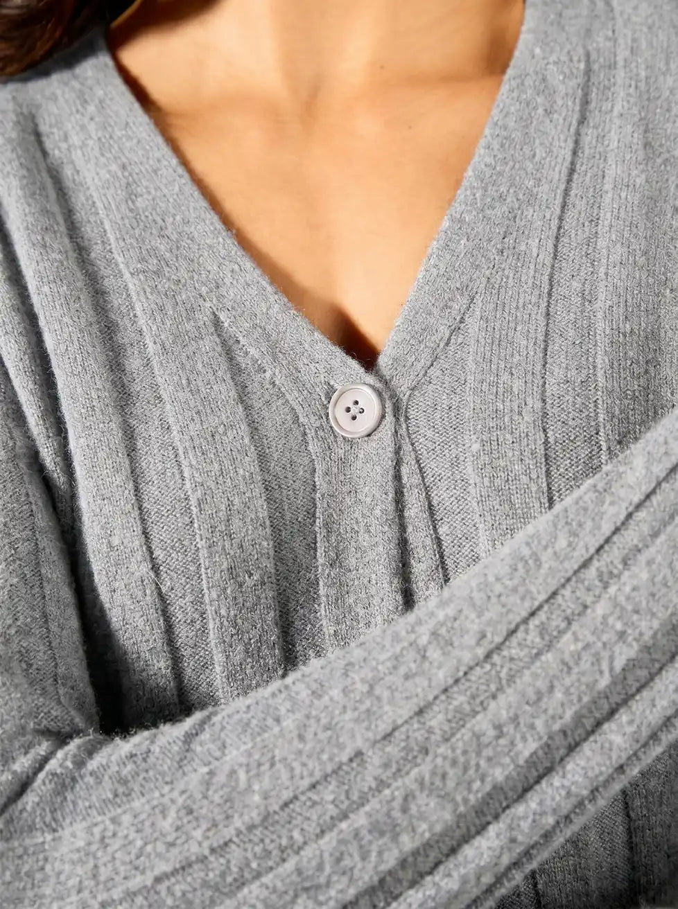 AURORA Cardigan Col V Nuage Chiné