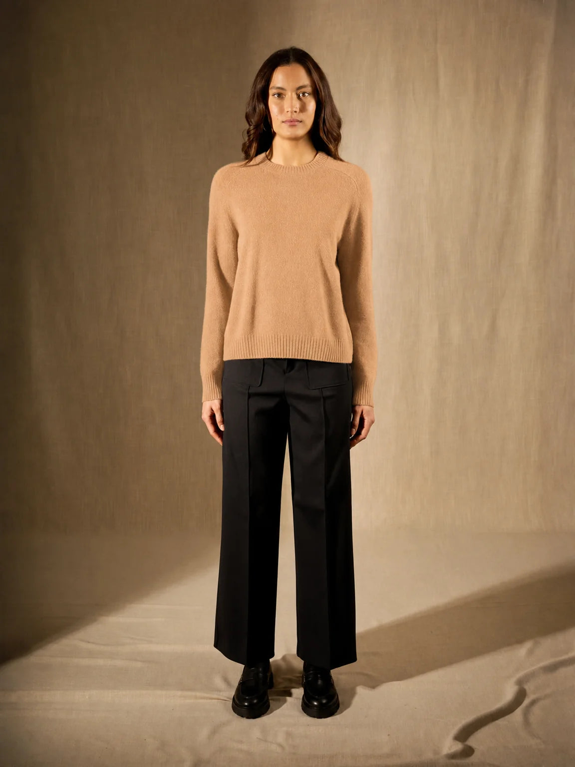 CASSIA Pull Col Rond 4 Fils Sahara