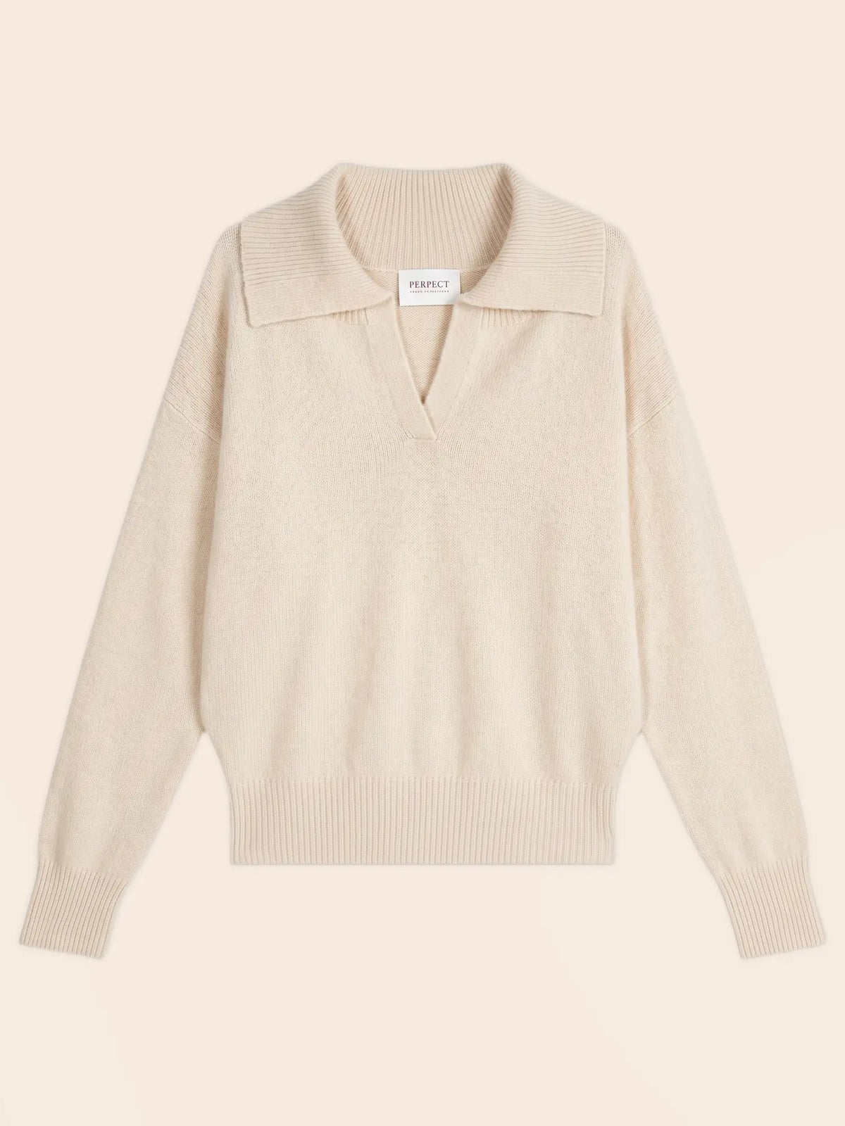 CRIMSON Pull Col Châle Croisé Ivoire