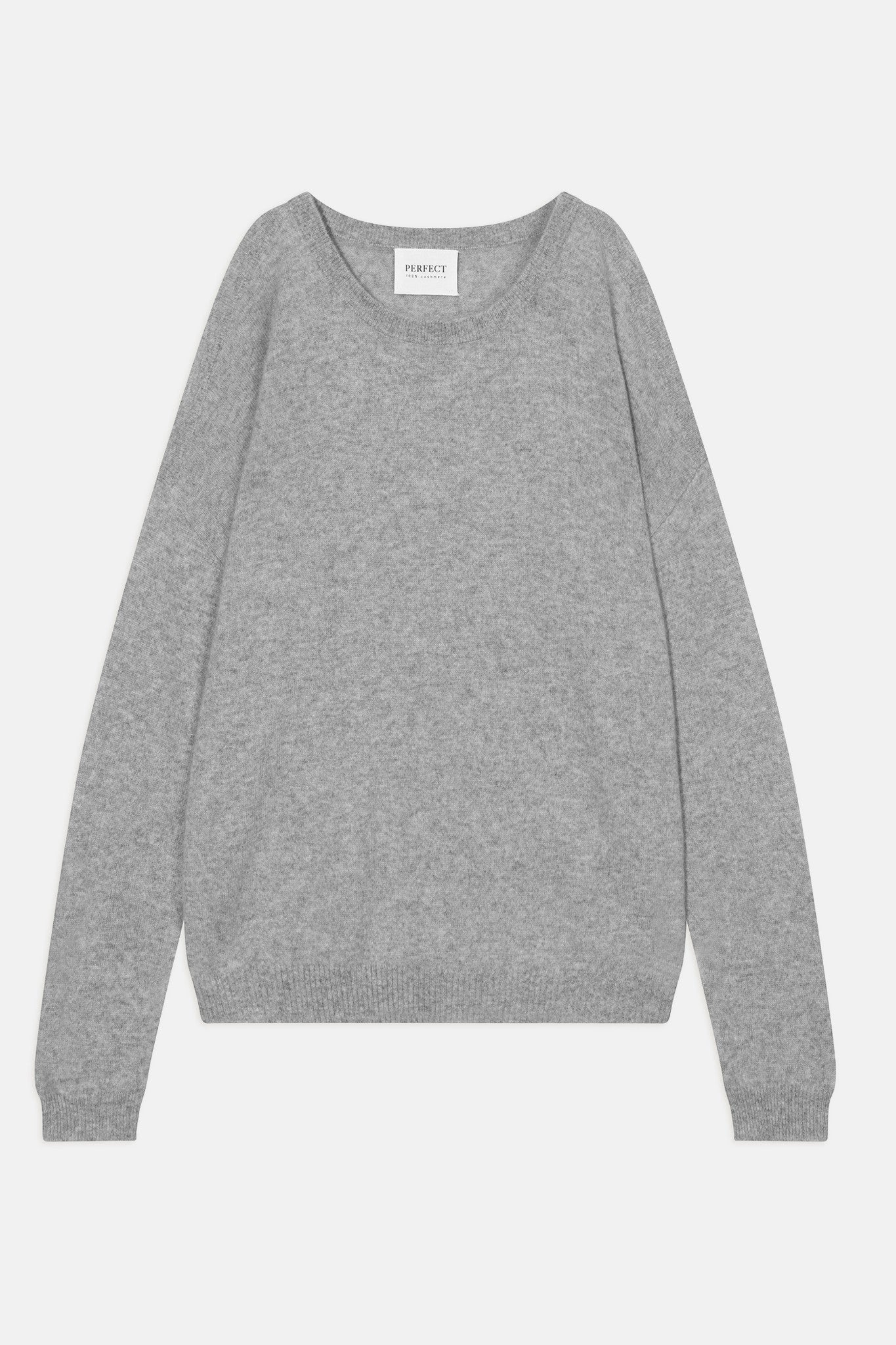 poka pull col rond fentes épaules nuage chiné 100% cachemire