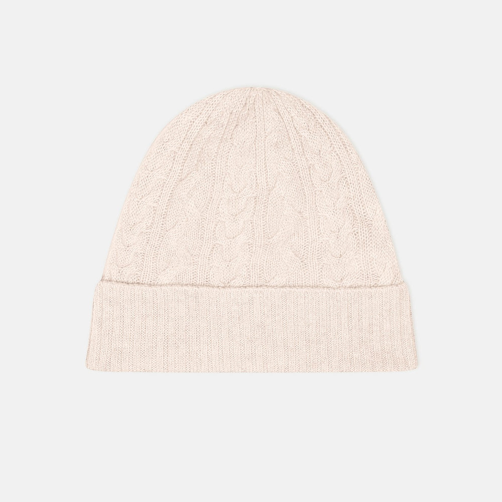 popi bonnet 4 fils beige chiné 100% cachemire