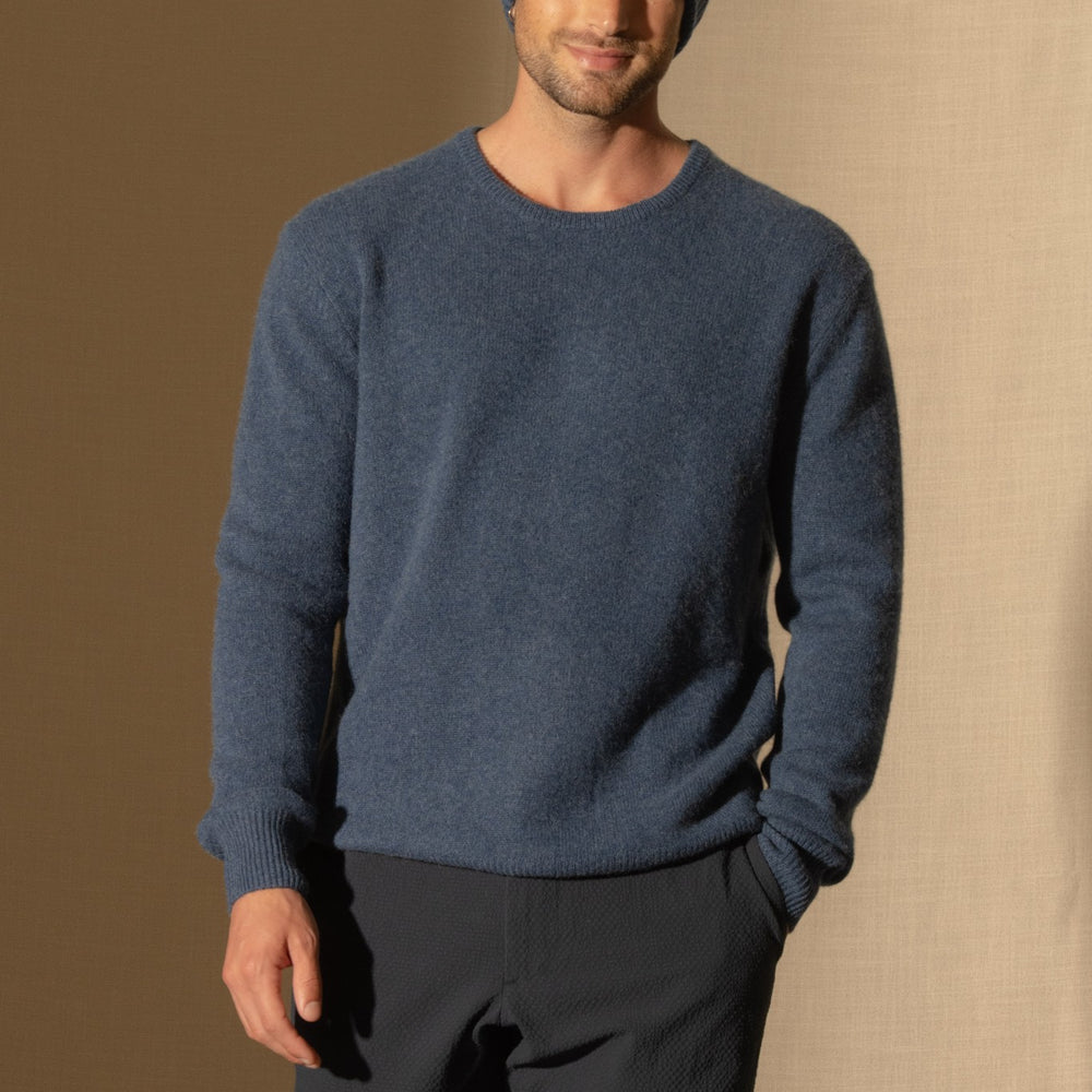 popi bonnet 4 fils océan chiné 100% cachemire