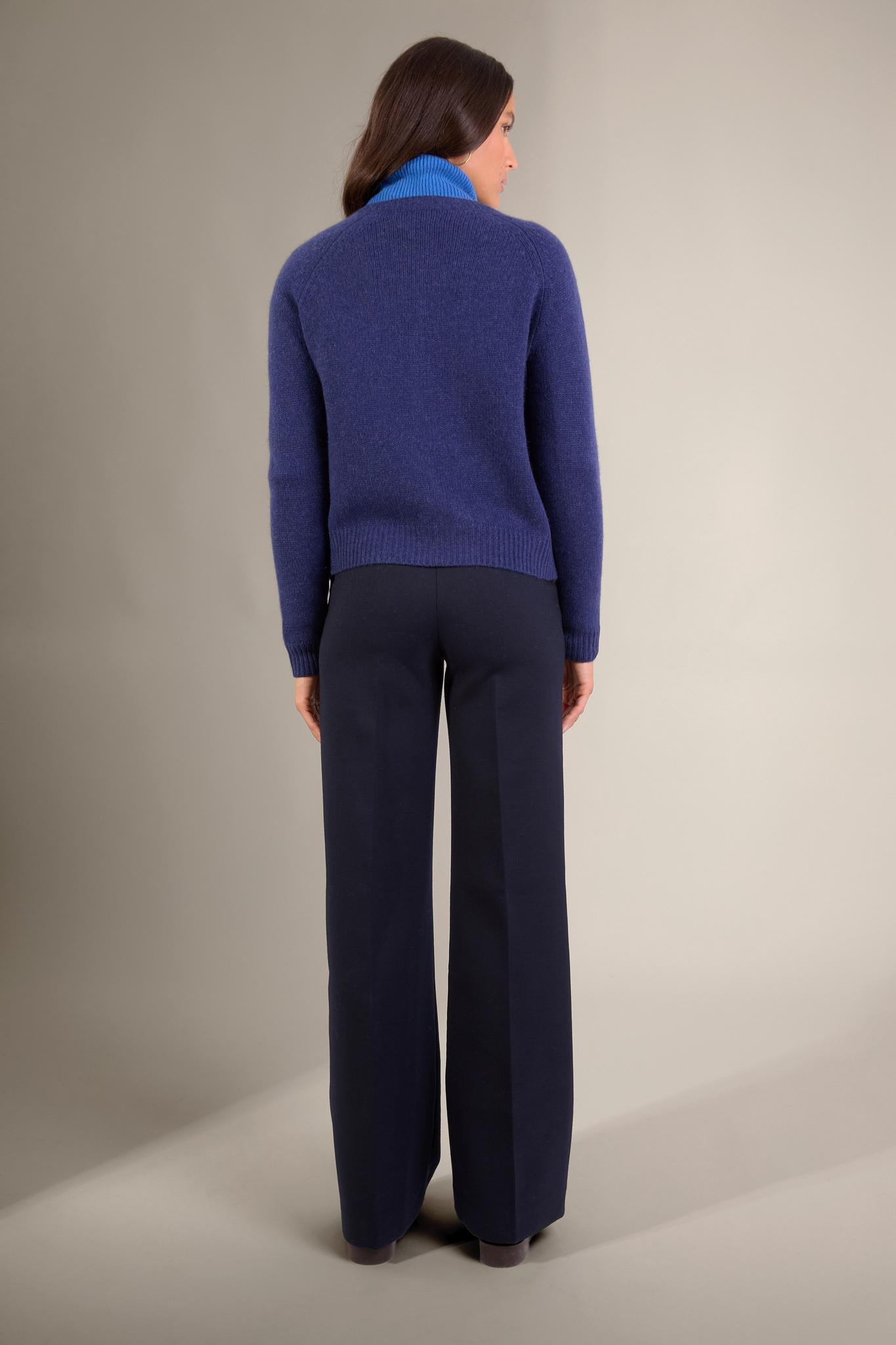 RABTEN cardigan col rond 8 fils bleu nuit 100% cachemire