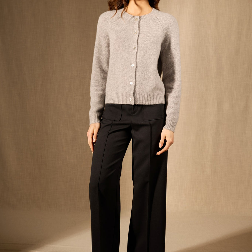 rabten cardigan col rond 8 fils nuage chiné 100% cachemire