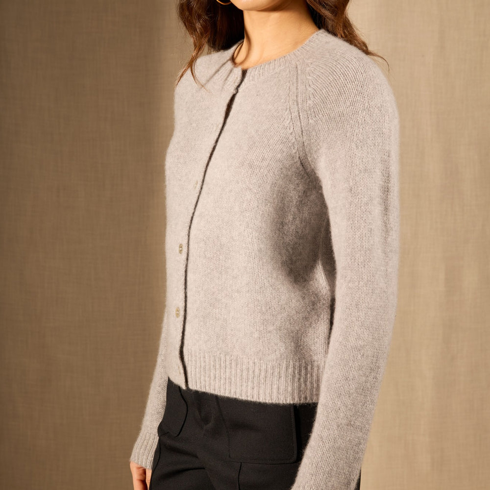 rabten cardigan col rond 8 fils nuage chiné 100% cachemire