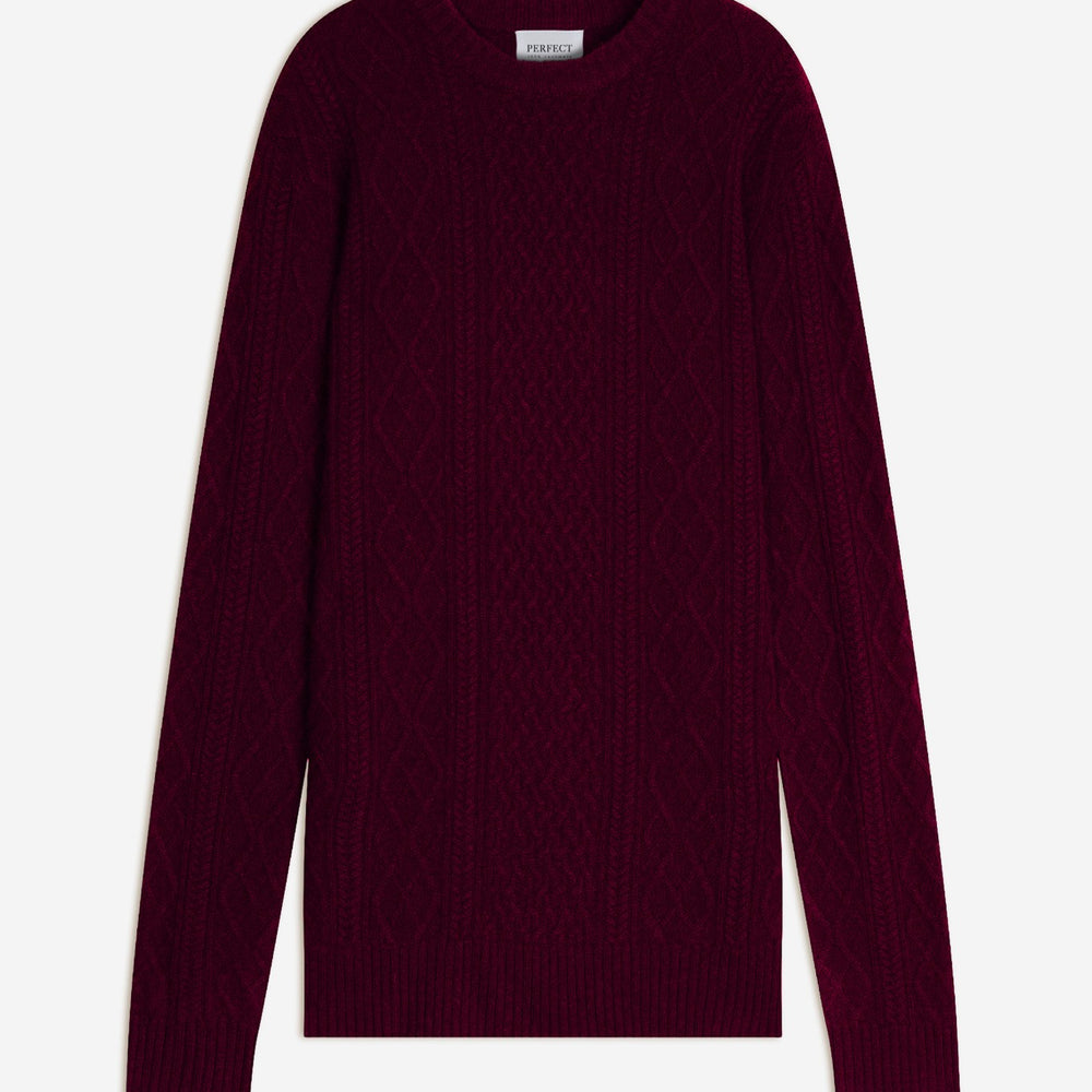 rihanna pull col rond 4 fils mûre 100% cachemire