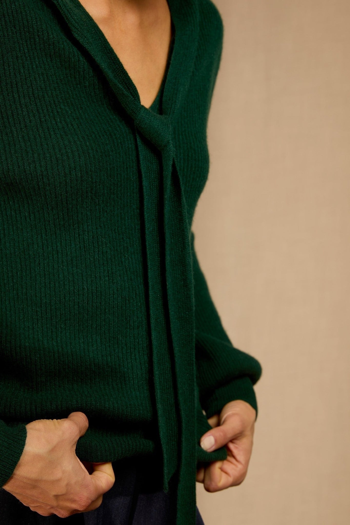 ruba pull col lavallière cyprès 100% cachemire