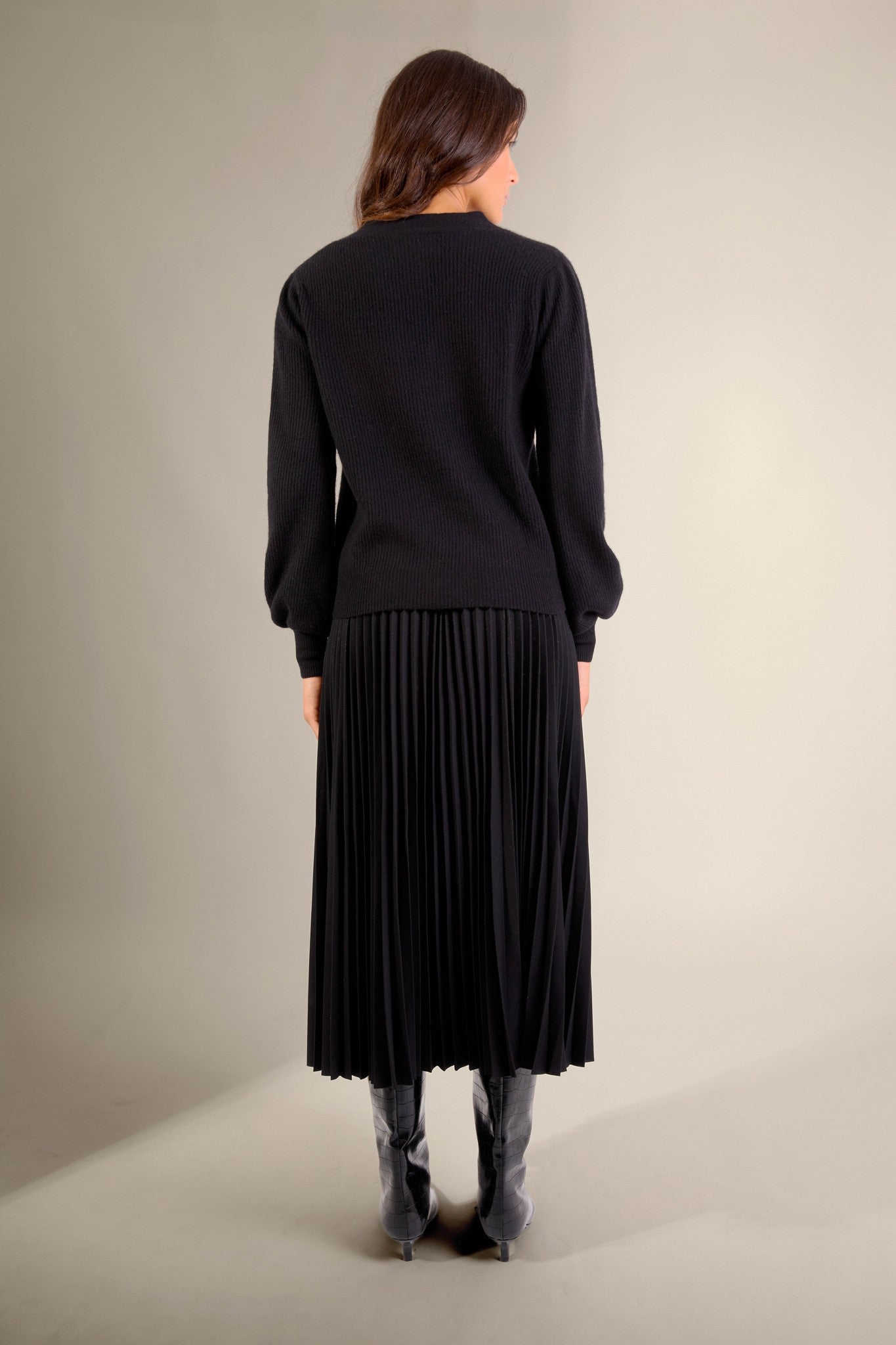 ruba pull col lavallière noir 100% cachemire