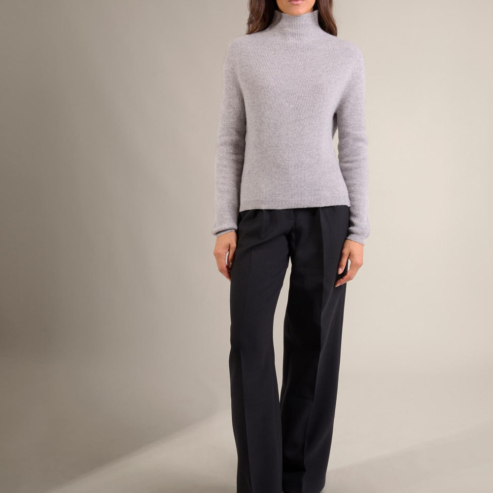 RUBY pull col montant nuage chiné 100% cachemire