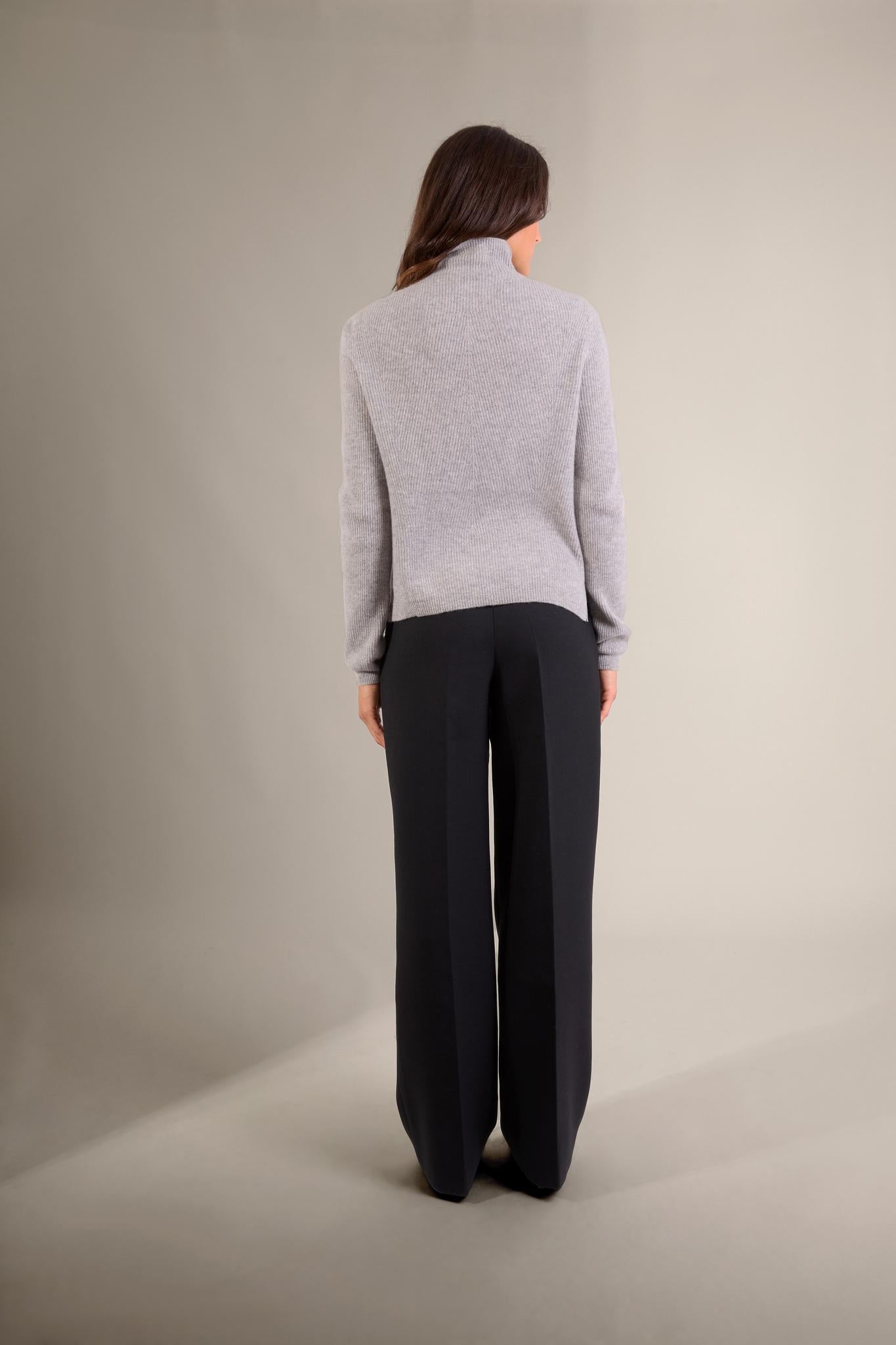 RUBY pull col montant nuage chiné 100% cachemire