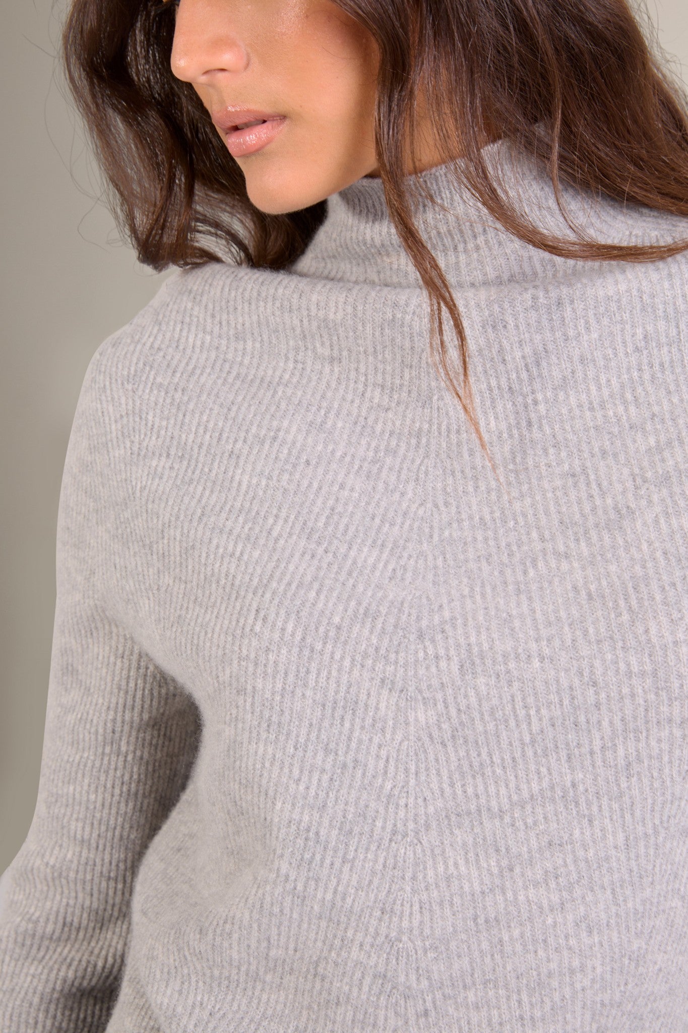 ruby pull col montant nuage chiné 100% cachemire