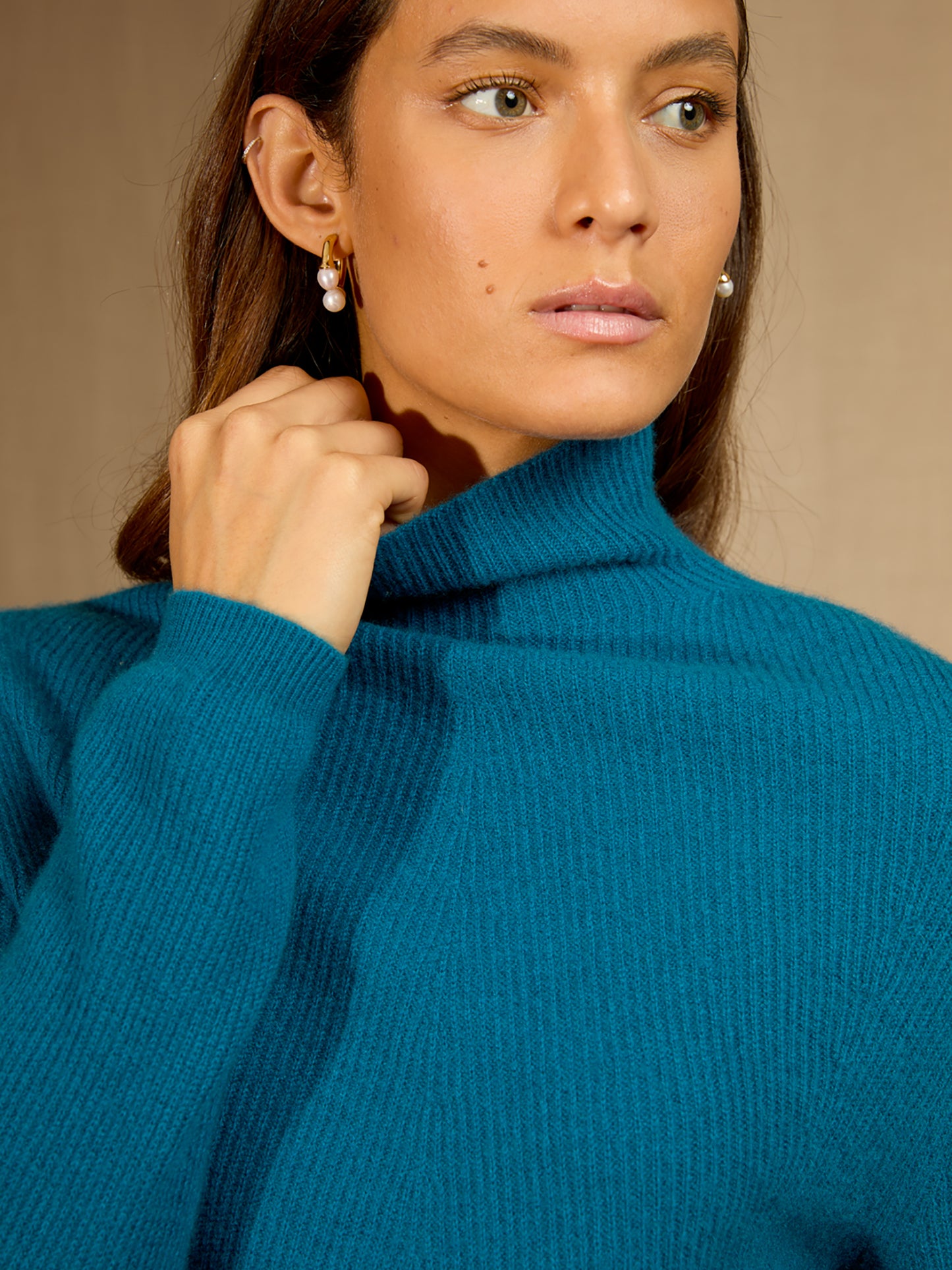 RUBY pull col montant paon 100% cachemire