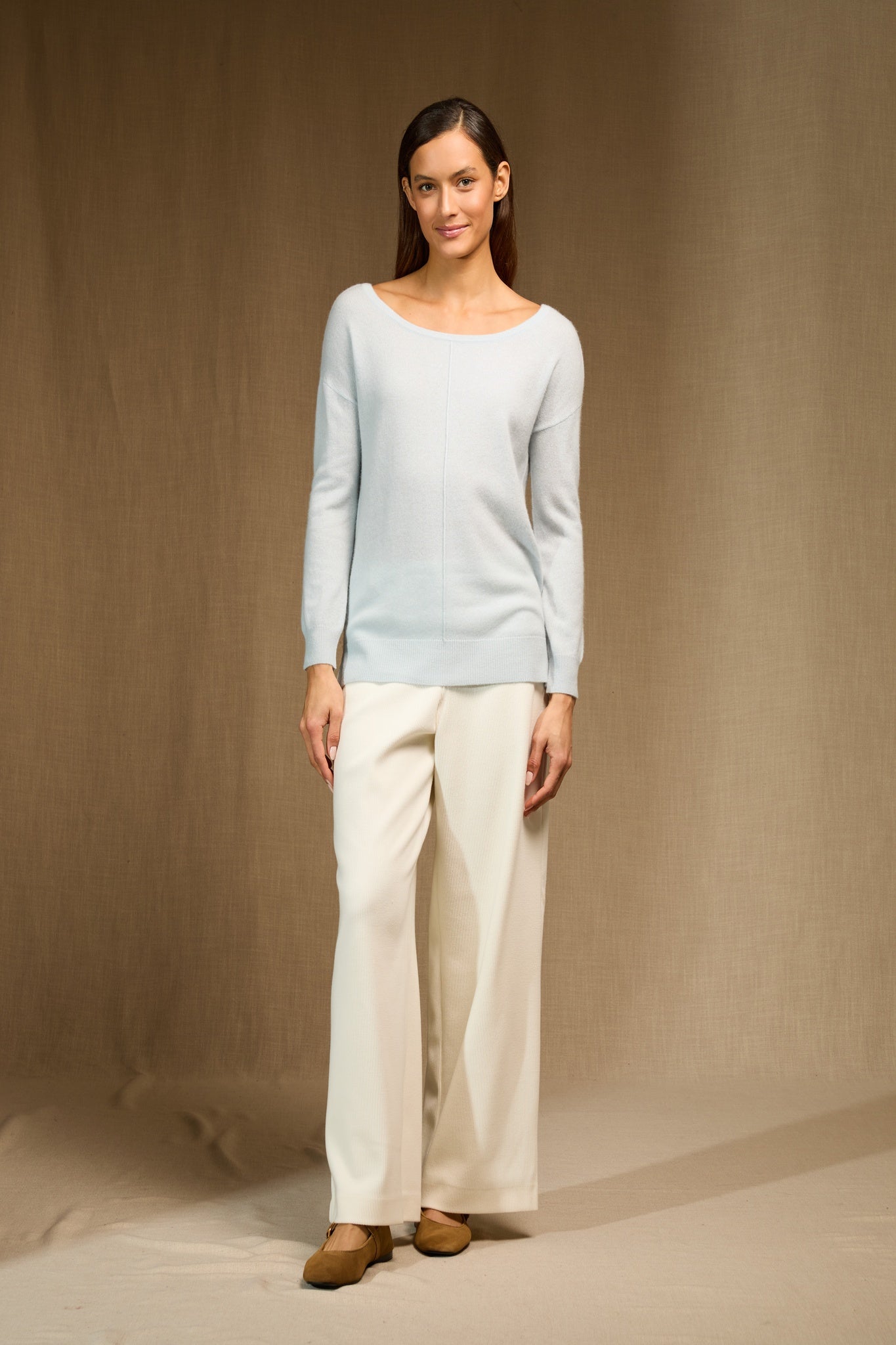 SASHA pull col rond givre 100% cachemire