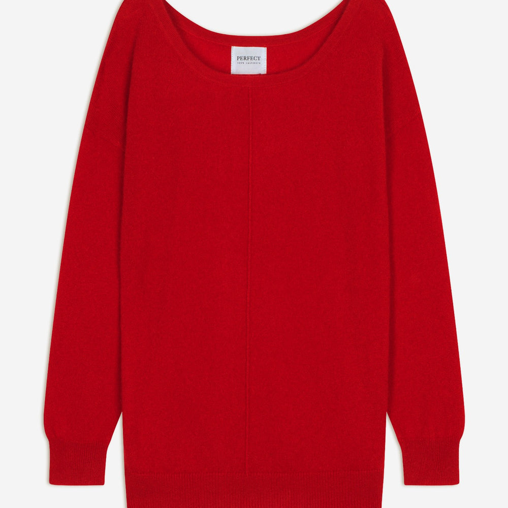 sasha pull col rond rouge 100% cachemire