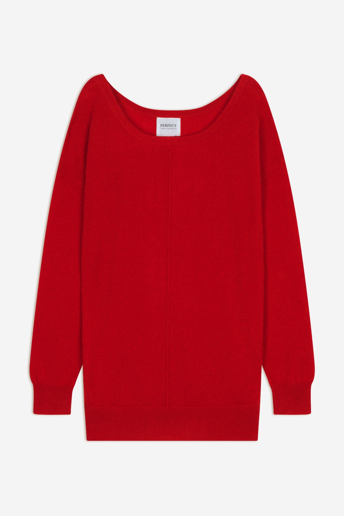 sasha pull col rond rouge 100% cachemire