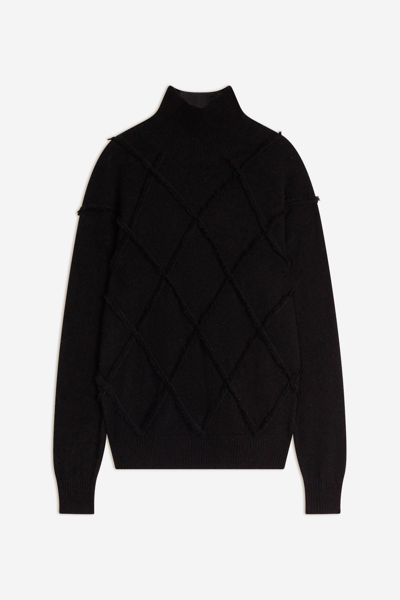 selania pull col roulé noir 100% cachemire