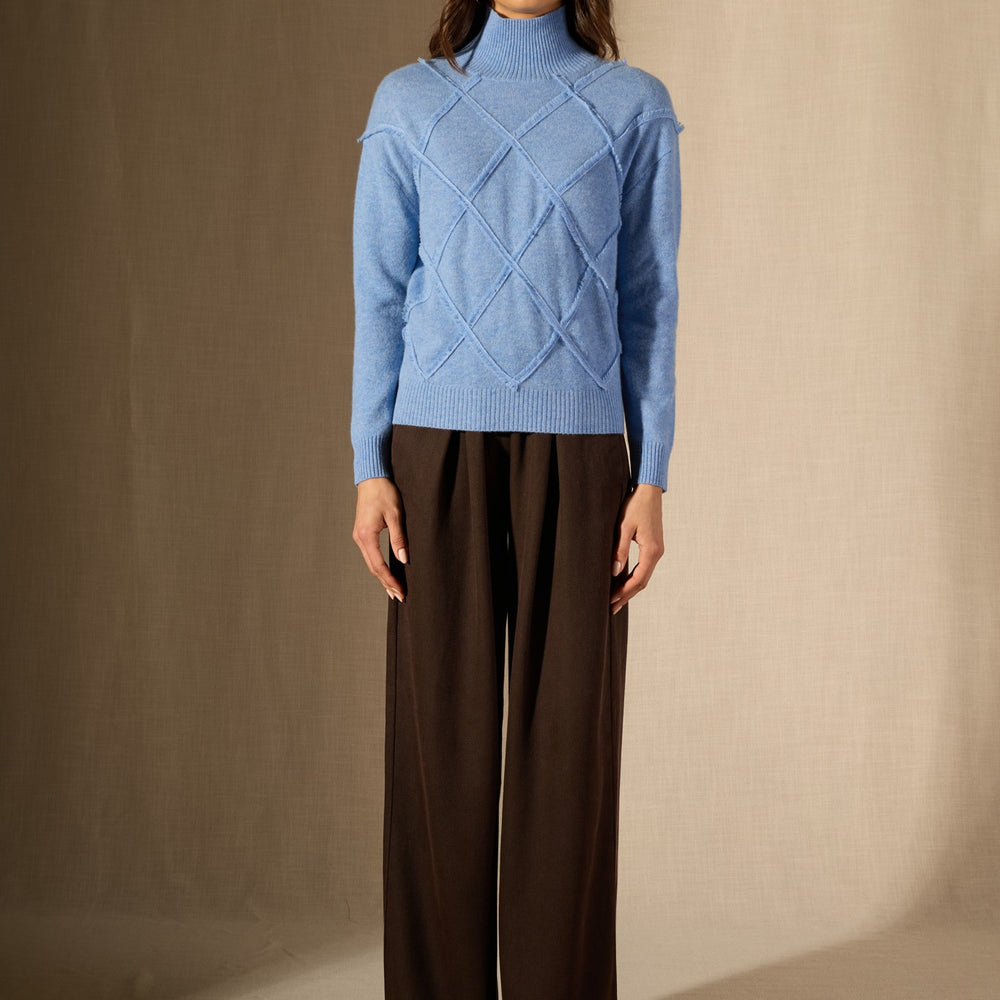 selania pull col roulé sky 100% cachemire