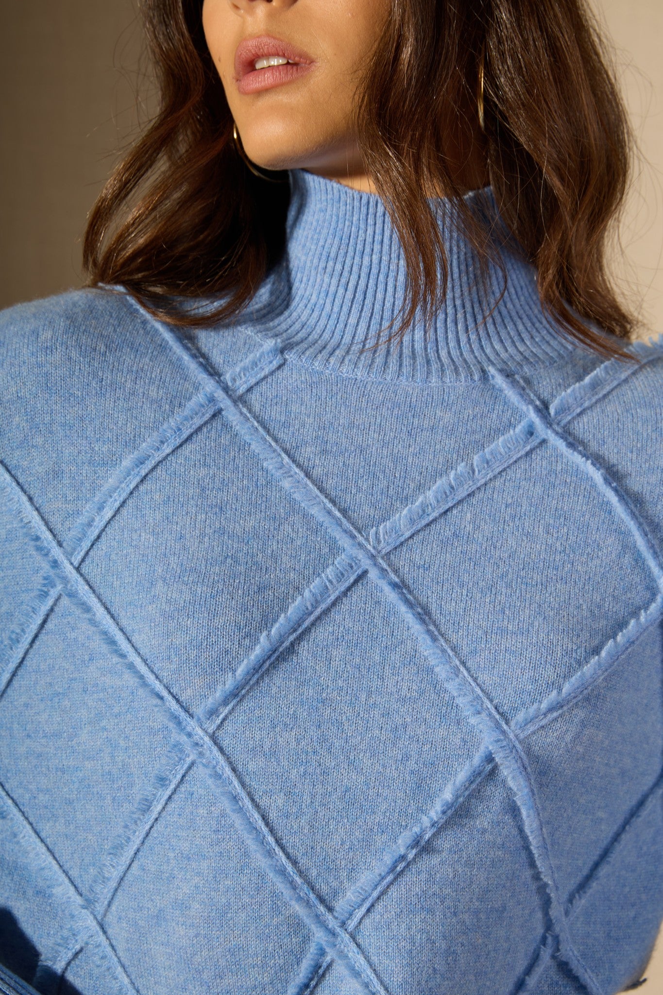 selania pull col roulé sky 100% cachemire