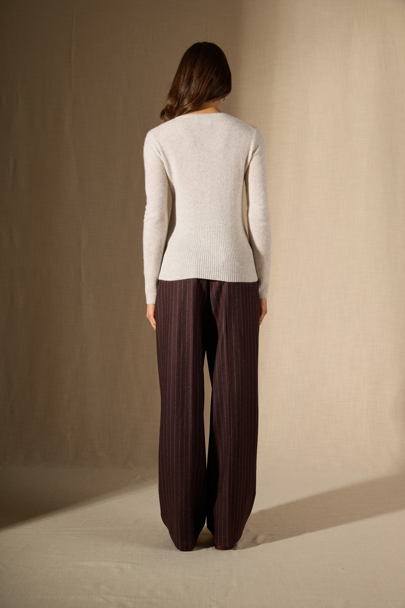 selene pull col v boutonné gris perle chiné 100% cachemire