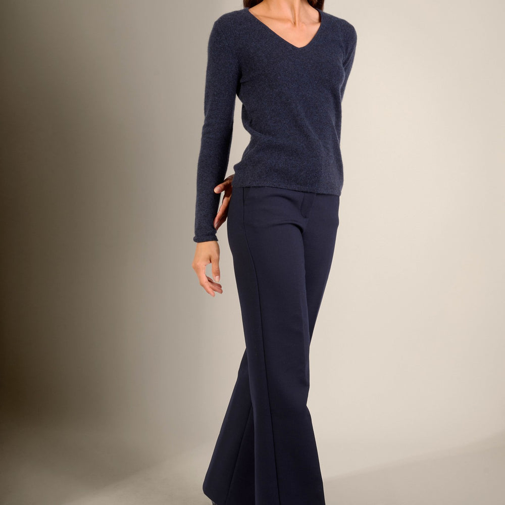 shannon pull col v caviar 100% cachemire