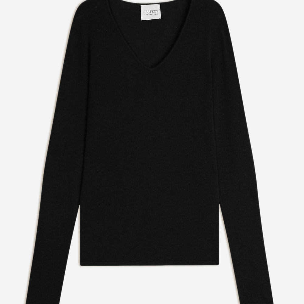 shannon pull col v noir 100% cachemire