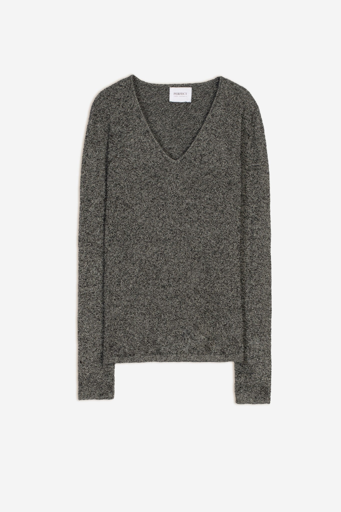 shannon pull col v noir/blanc 100% cachemire