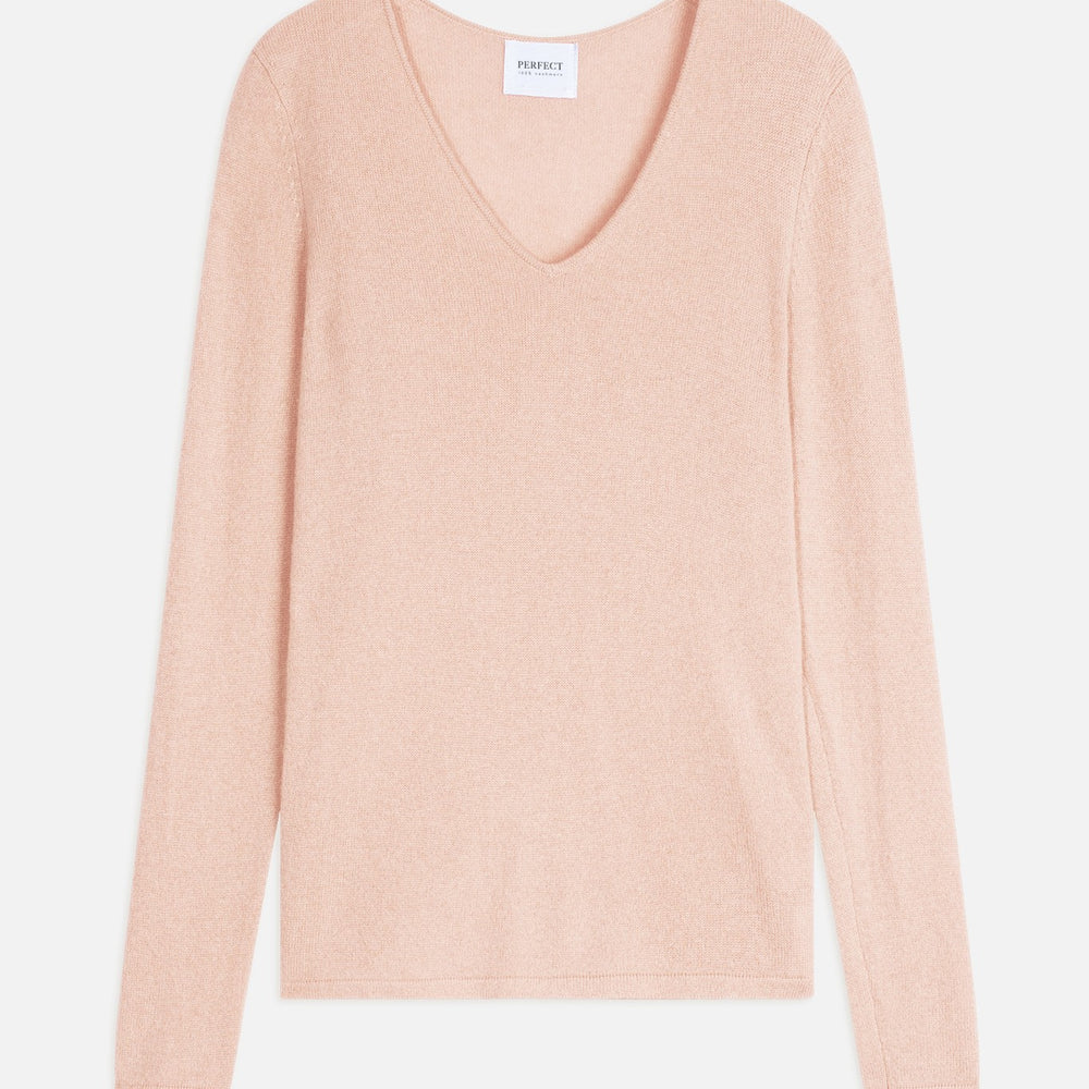 shannon pull col v nude 100% cachemire