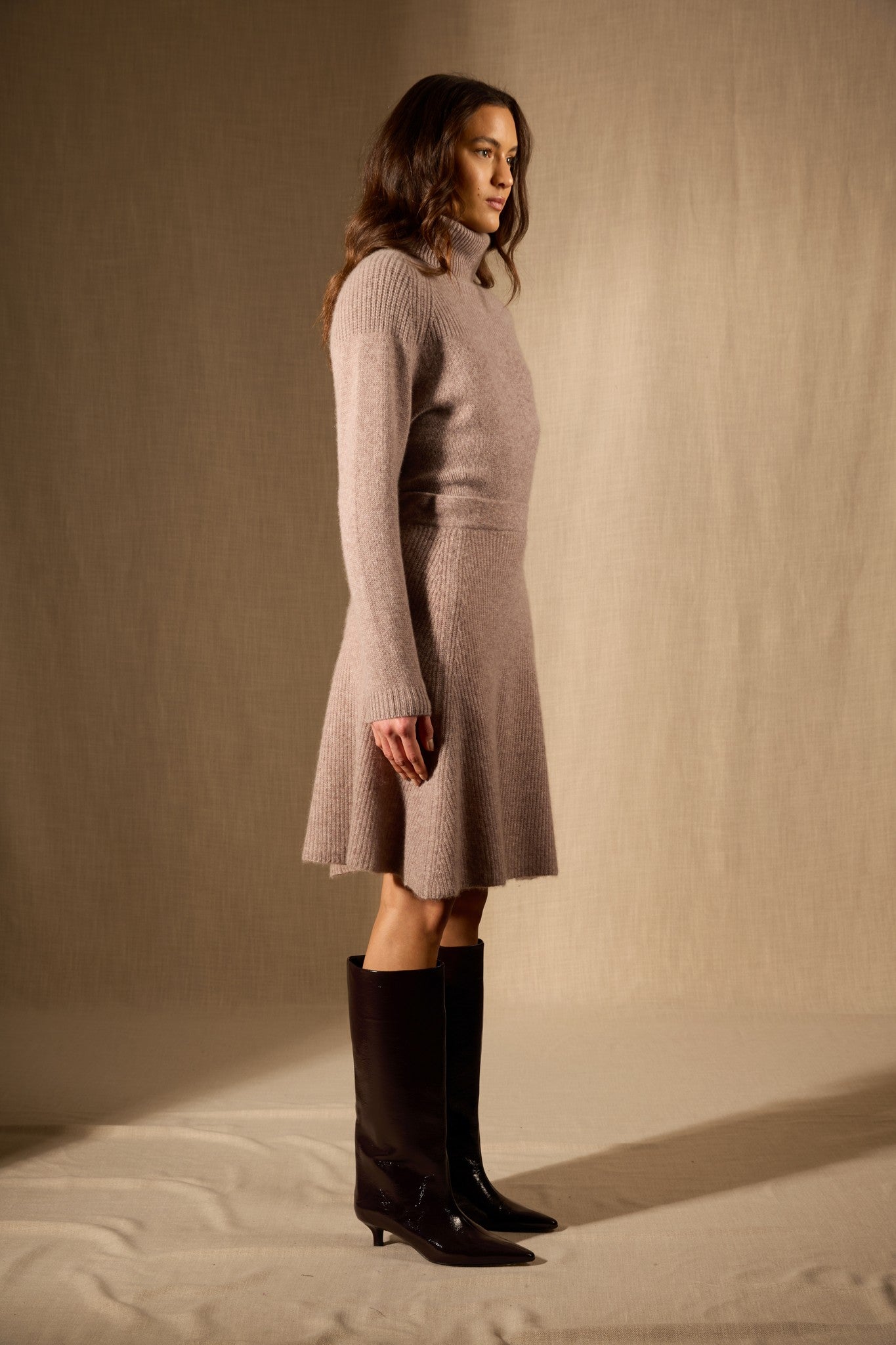 shaw jupe caribou chiné 100% cachemire