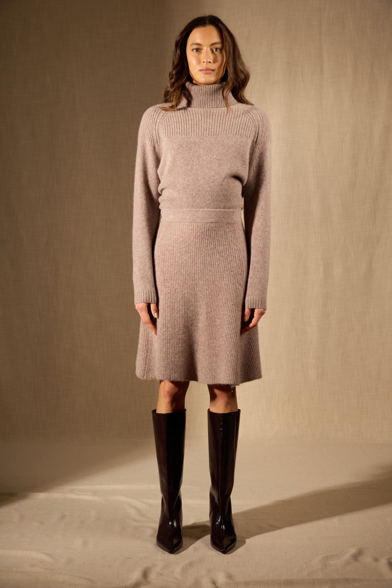 shaw jupe caribou chiné 100% cachemire