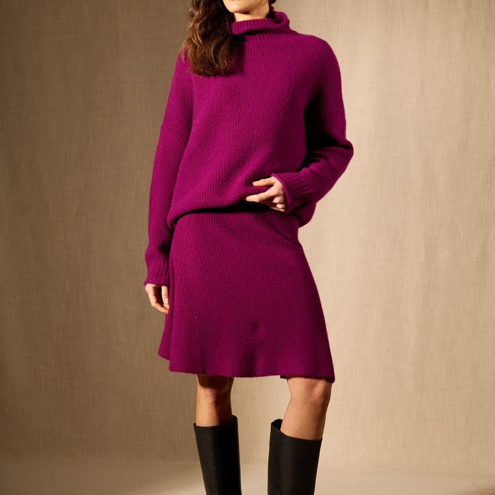 shaw jupe prune 100% cachemire