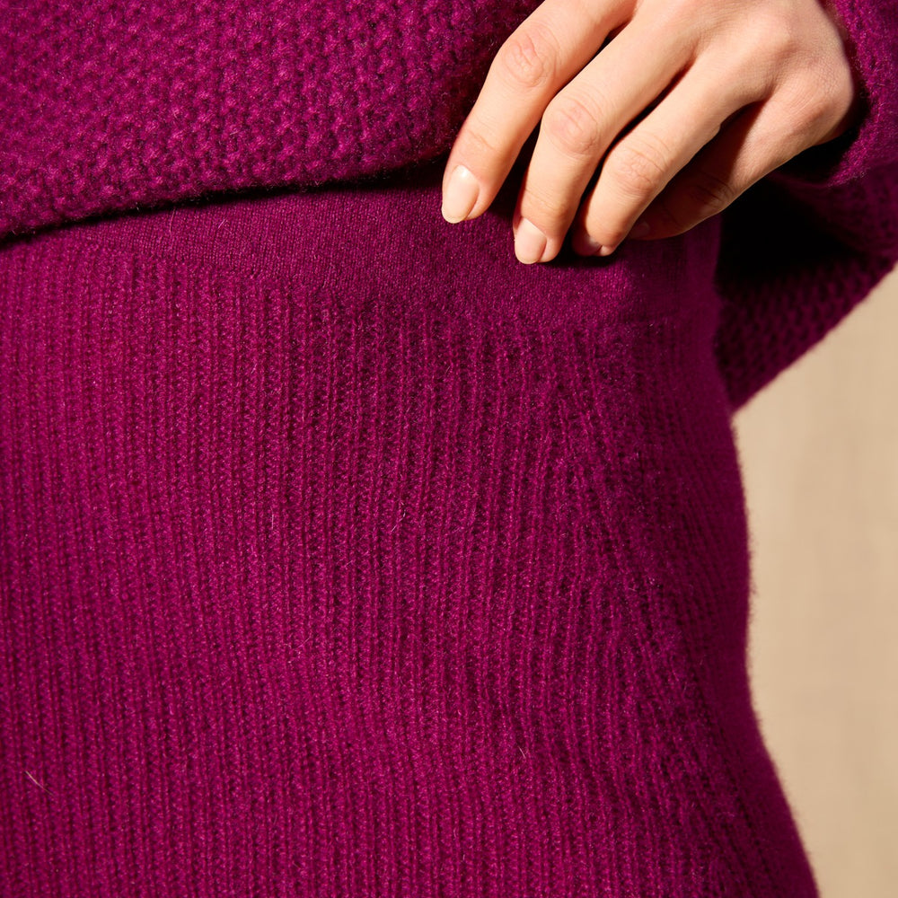 shaw jupe prune 100% cachemire