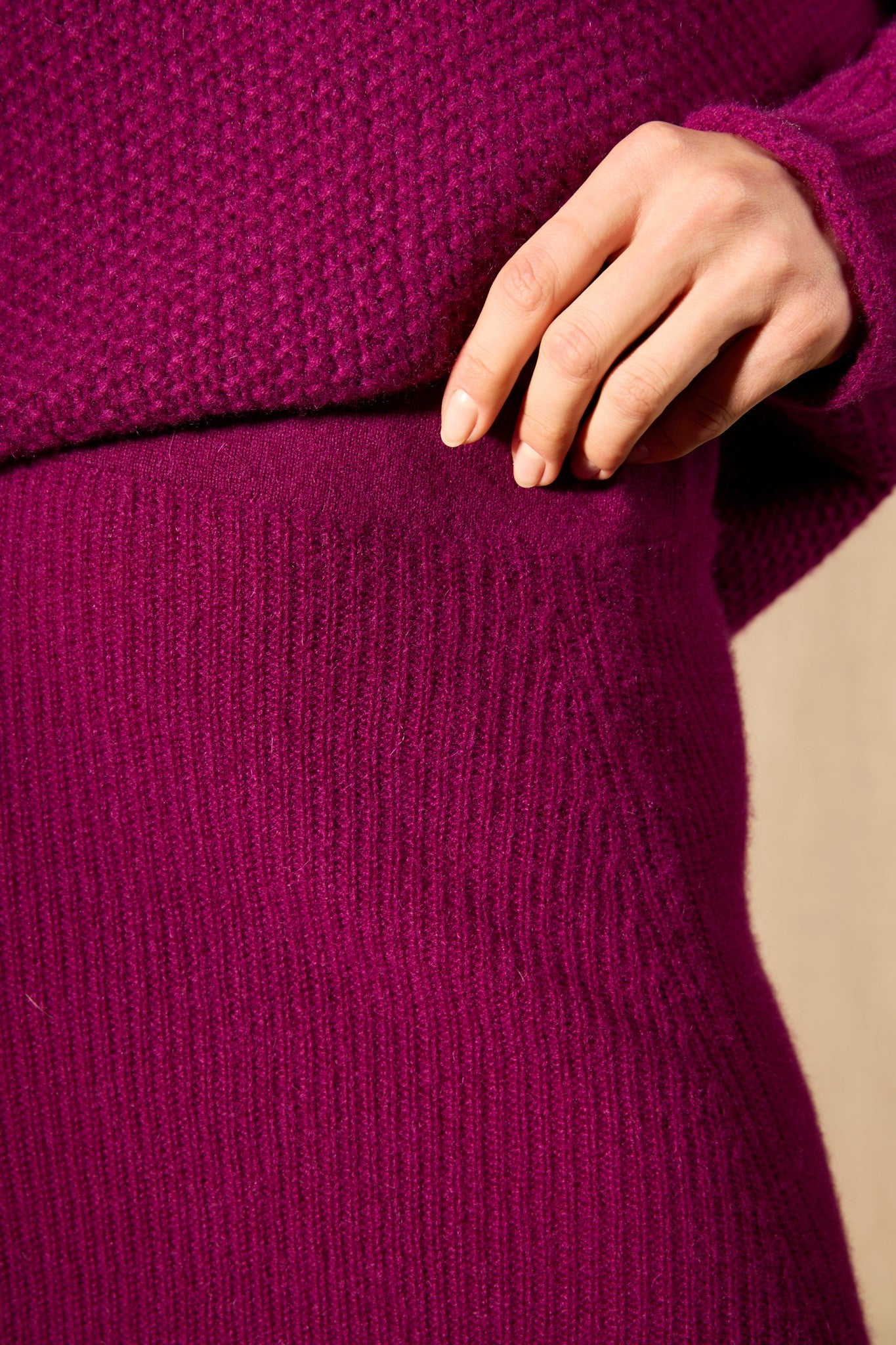 shaw jupe prune 100% cachemire