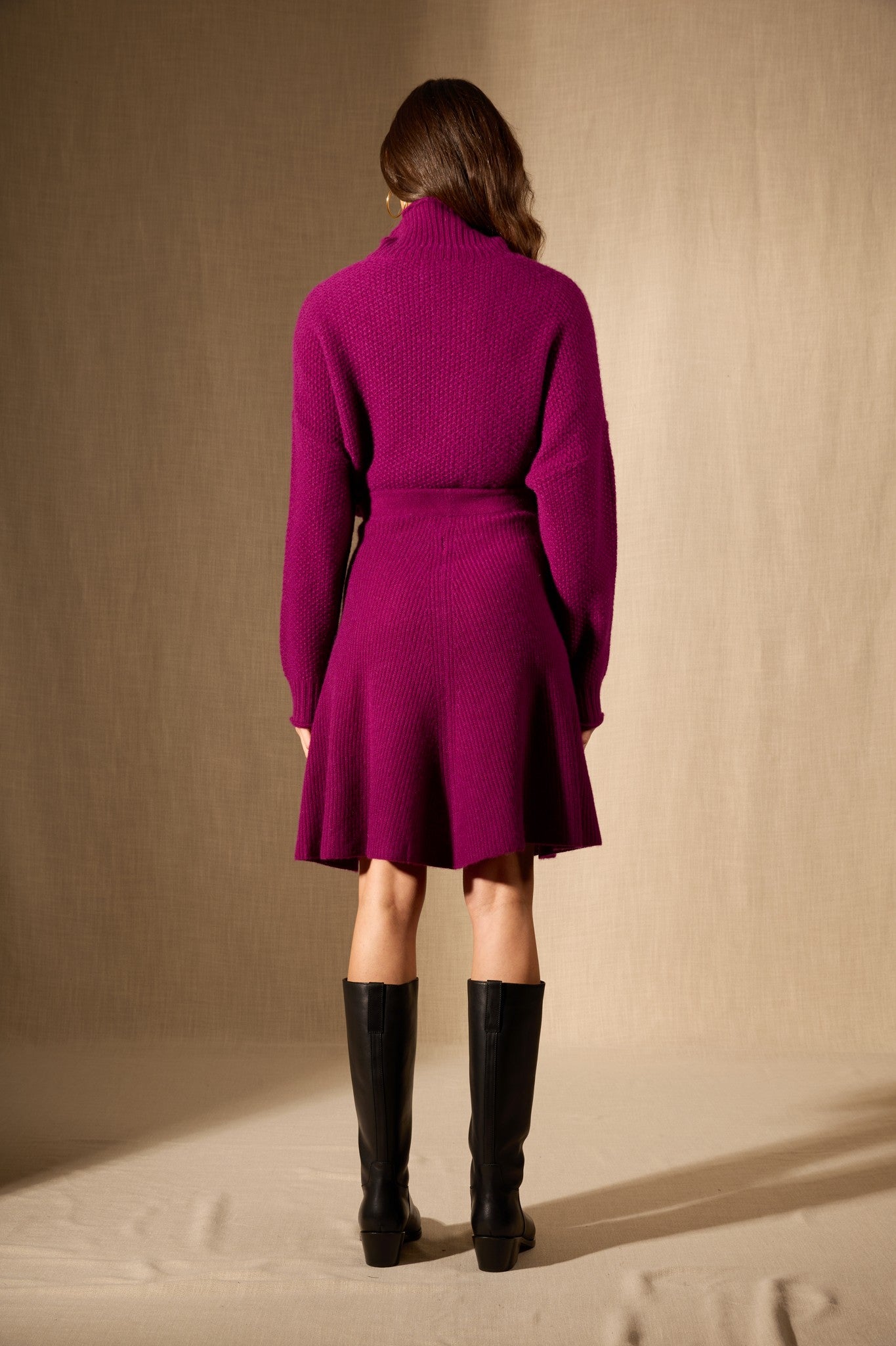 shaw jupe prune 100% cachemire