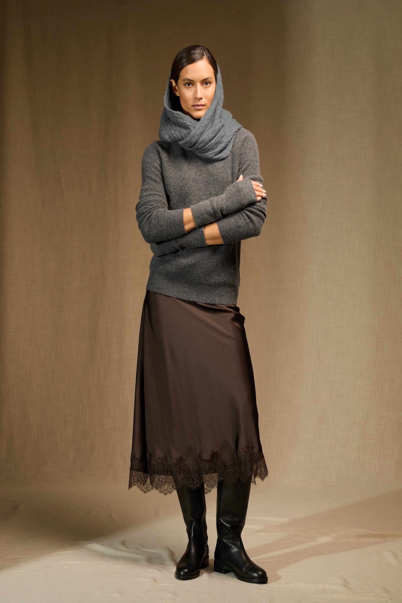 silven tour de cou flanelle chiné 100% cachemire
