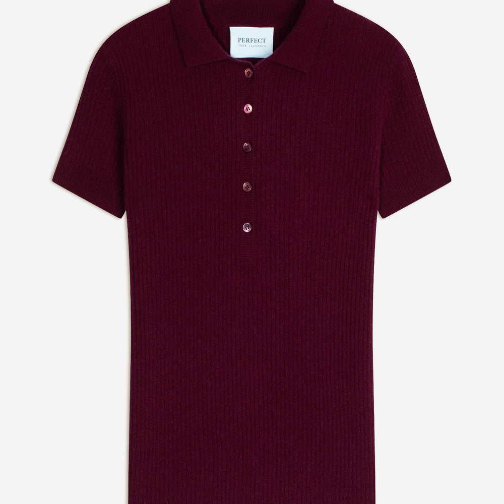 sinead polo bordeaux 100% cachemire