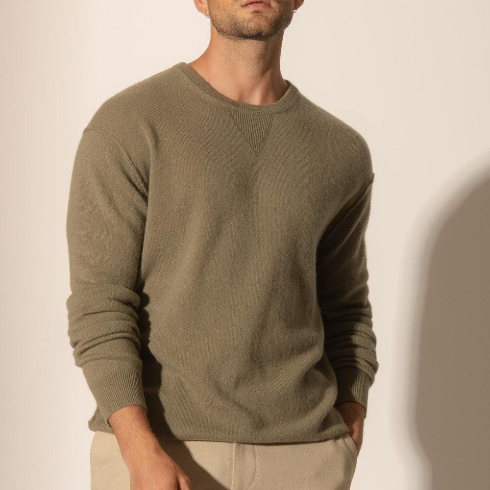 SOAN pull col rond army 100% cachemire