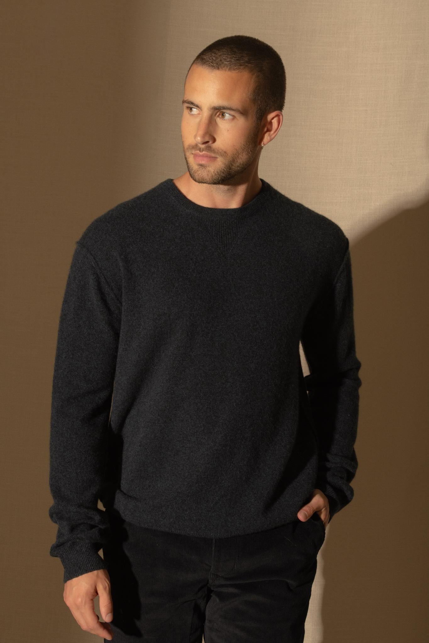 SOAN pull col rond caviar 100% cachemire